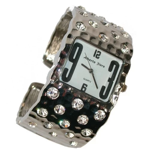 Montre bracelet femme Alberto Fioro,  argentée et strass -70% – photo 2